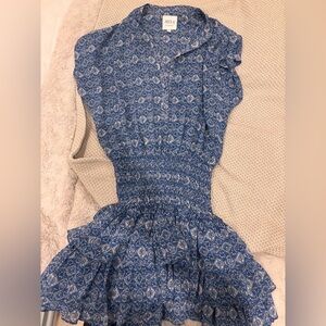 Blue Josie Patterned Smocked Dress